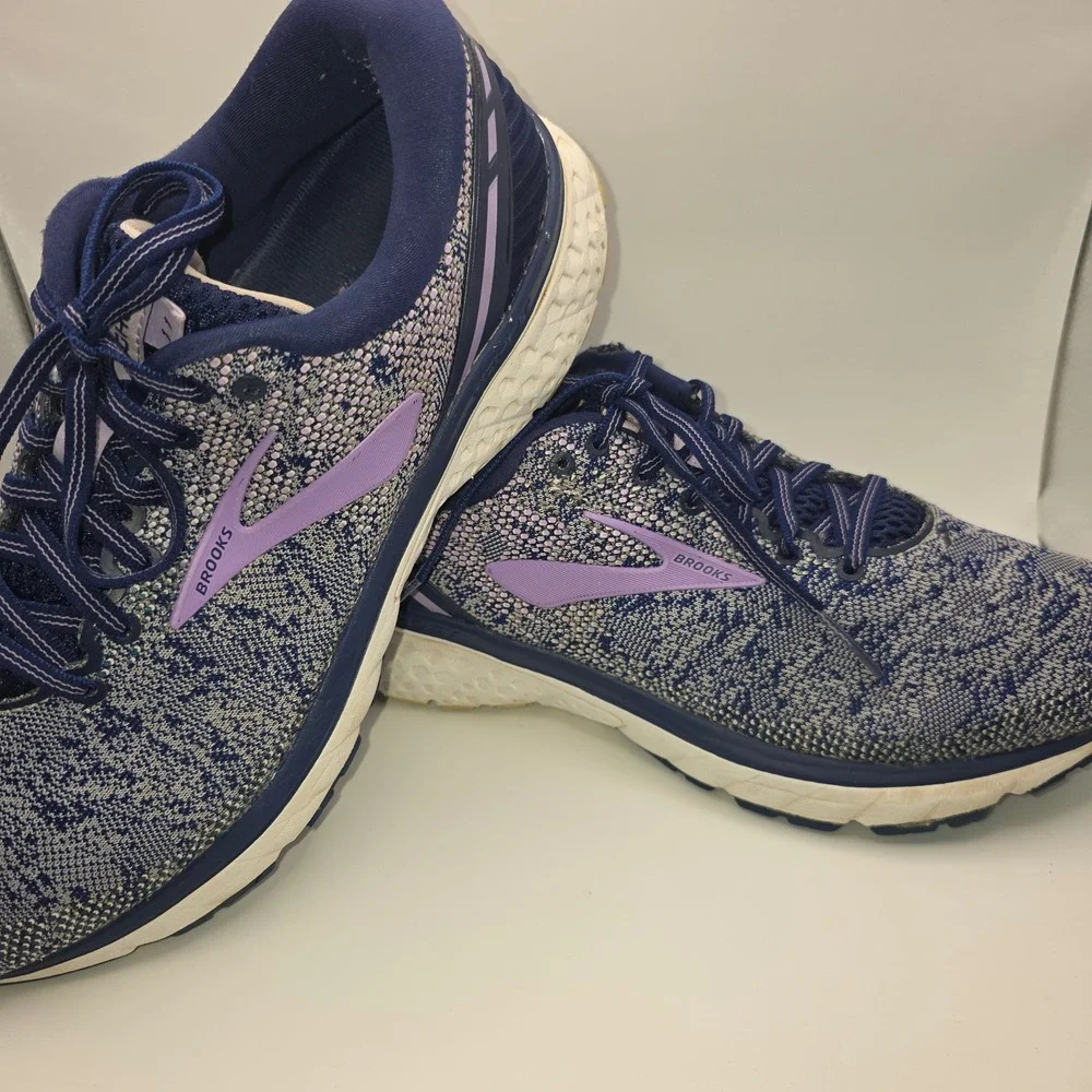 Brooks Ghost 11 Mens Running Shoes Navy Purple 1202771B406 Size 11 Medium